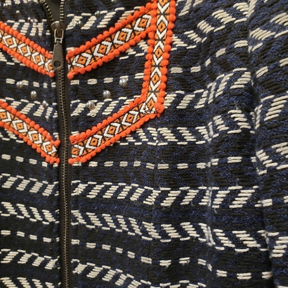 Rebecca Minkoff Woven Zipper Crop Blazer - Sz 2 US - Picture 4 of 12